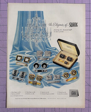 1956 Print Ad Elegance of Swank Cufflinks